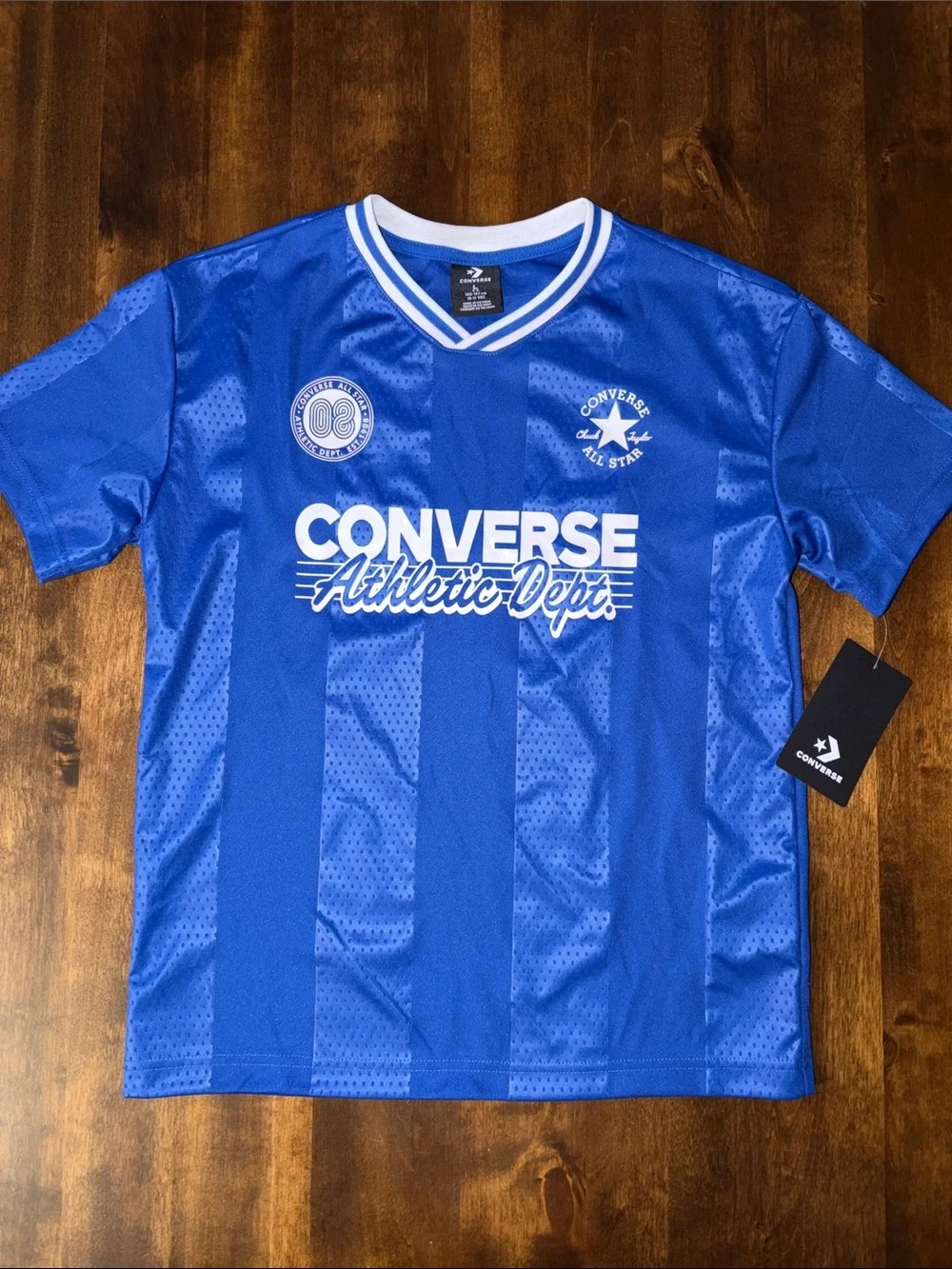 Converse Boy’s Royal Blue Athletic Jersey with White Logo Soccer NWT L